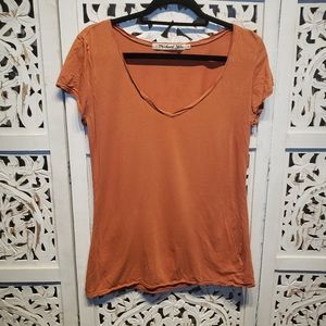 Michael Stars Orange Basic Tee Size OS